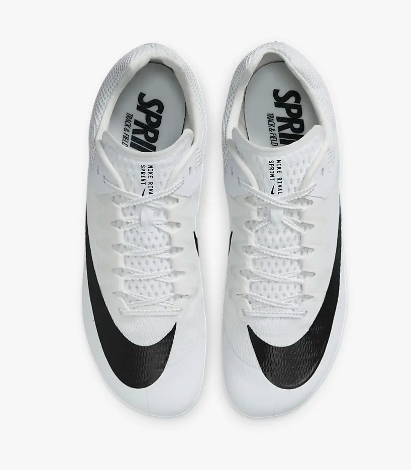 Nike UNISEX ZOOM RIVAL SPRINT 100-White/Black Metallic Silver