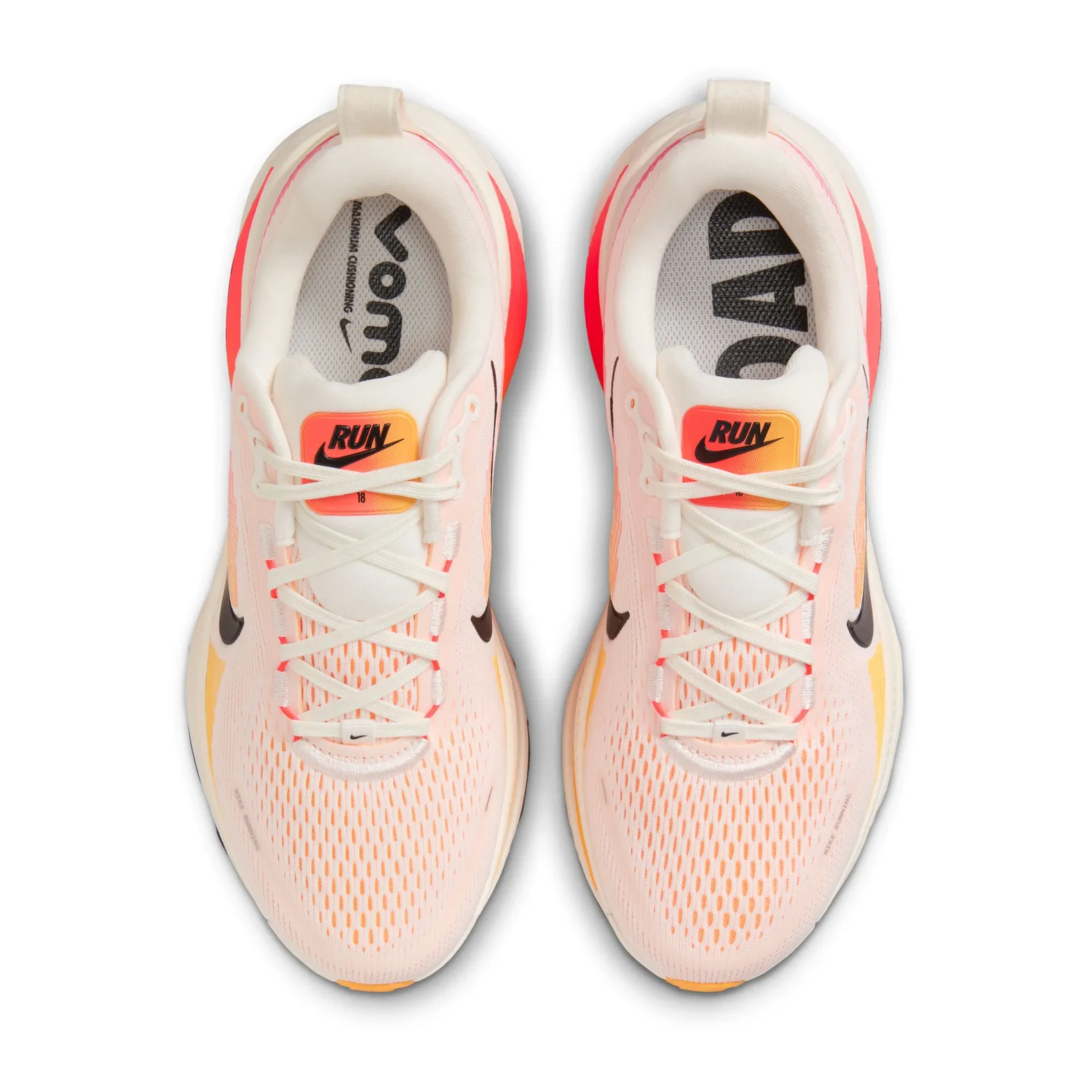 Nike Women Vomero 18 100-Sail/Bright Crimson/Laser Orange/Black